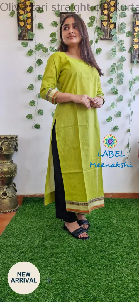 Olive zari straight cut kurta KURTAS