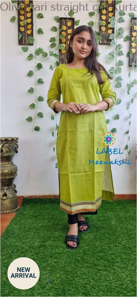 Olive zari straight cut kurta KURTAS