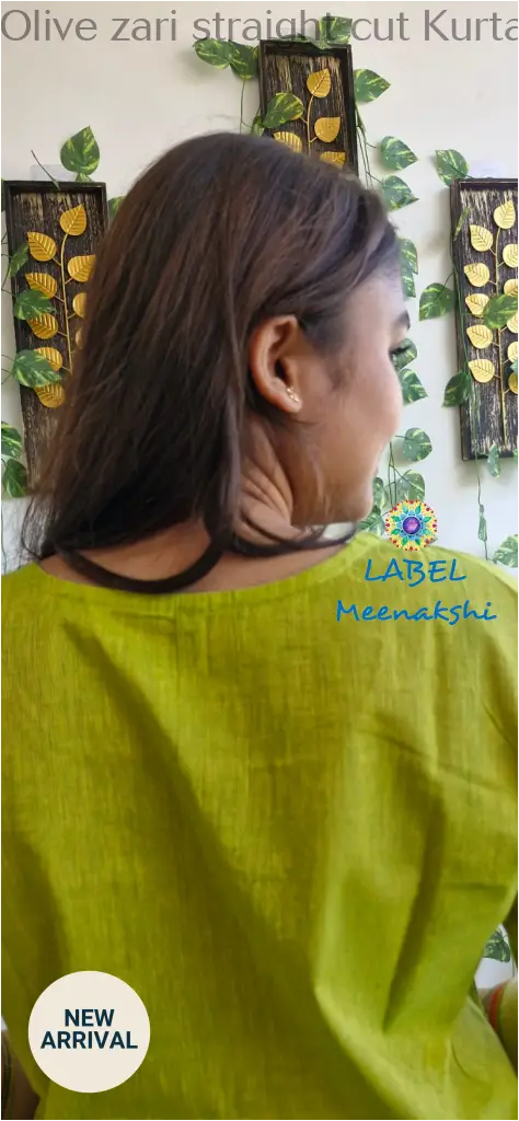 Olive zari straight cut kurta KURTAS