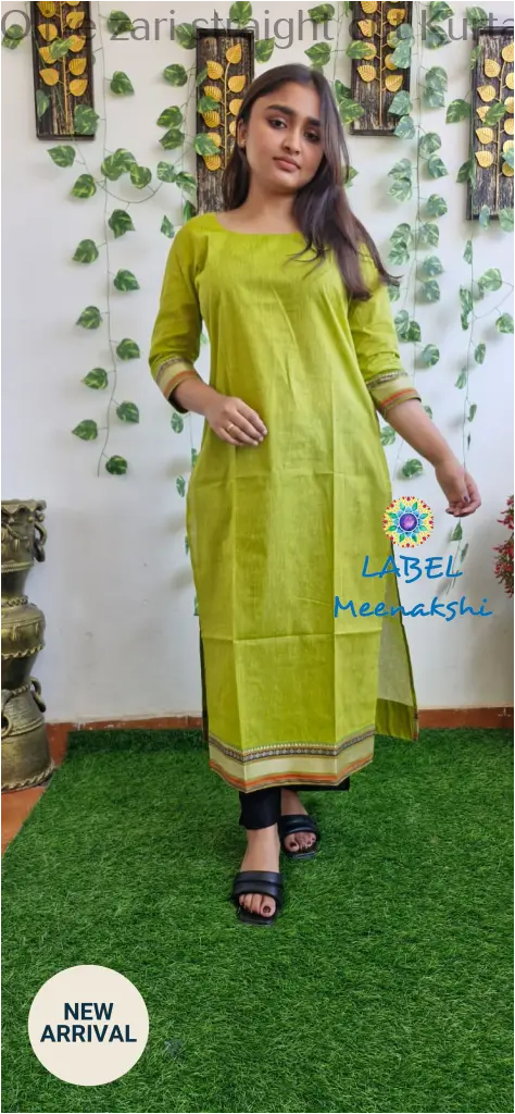 Olive zari straight cut kurta KURTAS