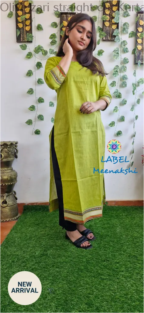 Olive zari straight cut kurta KURTAS