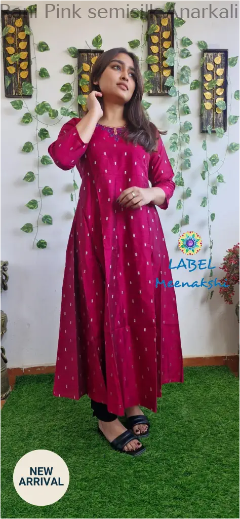 Rani Pink semisilk Anarkali