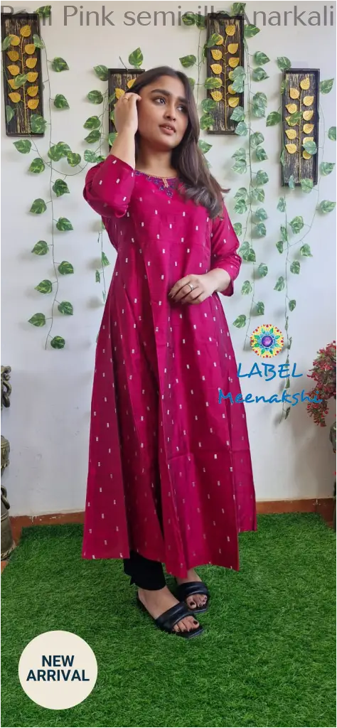 Rani Pink semisilk Anarkali