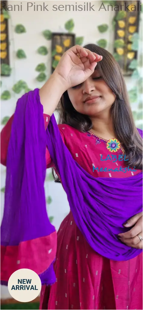 Rani Pink semisilk Anarkali
