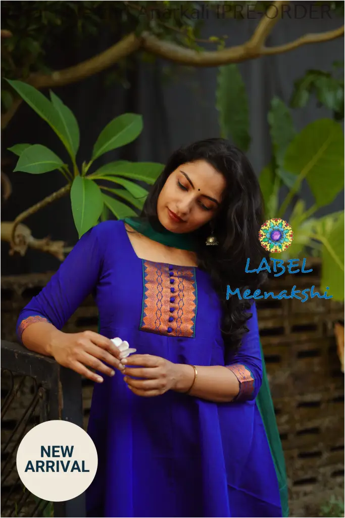 Royal blue zari Anarkali