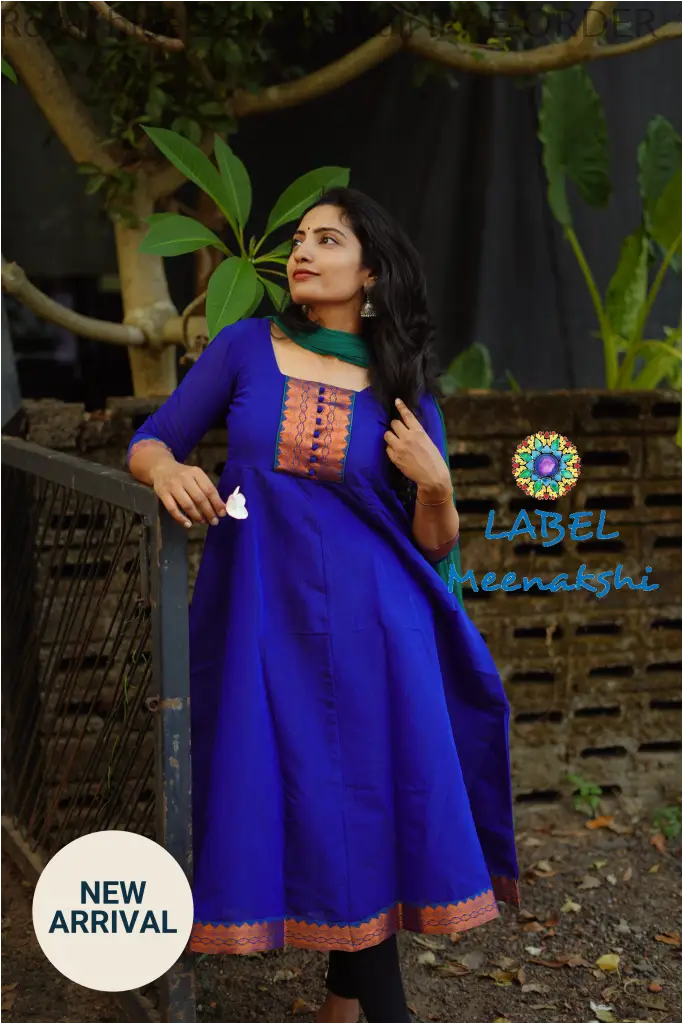 Royal blue zari Anarkali