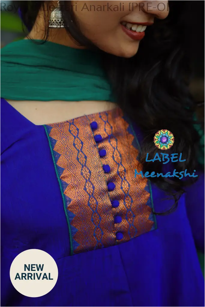 Royal blue zari Anarkali