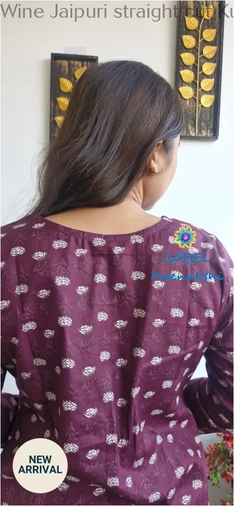 Wine Jaipuri straight cut kurta KURTAS