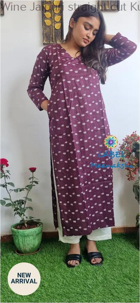 Wine Jaipuri straight cut kurta KURTAS
