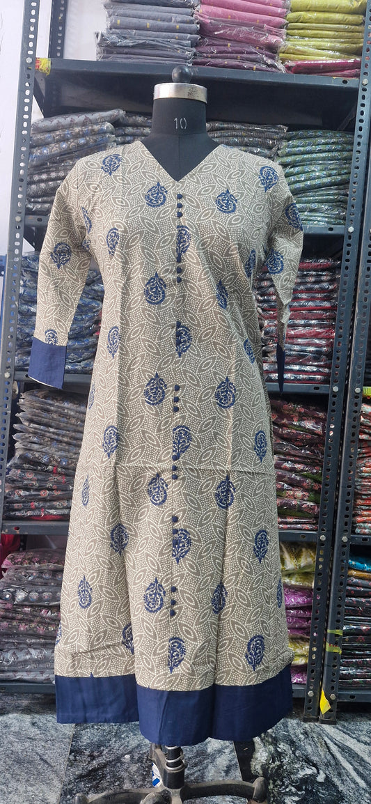 Grey and Navy kurta