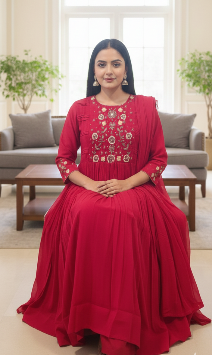 The Bright story of Mul Chanderi - Hot Pink