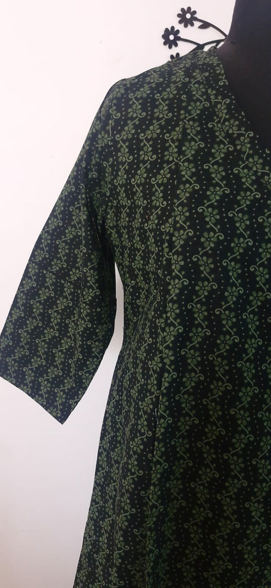 Black and Green Aline kurta