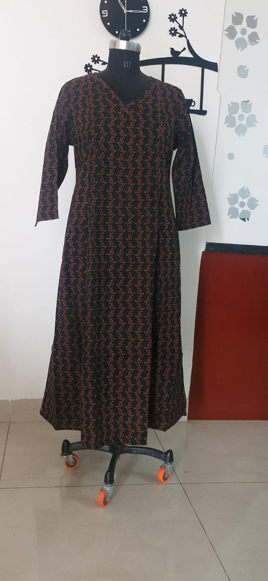 Black and coffee brown Aline kurta