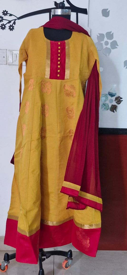 Yellow zari Anarkali