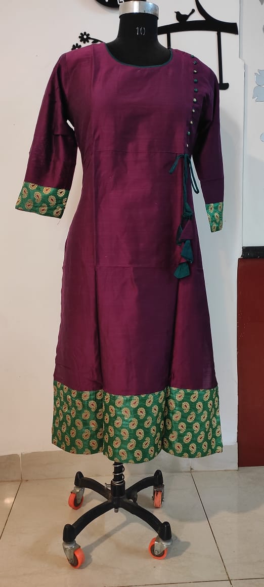 Wine Tassel zari kurta