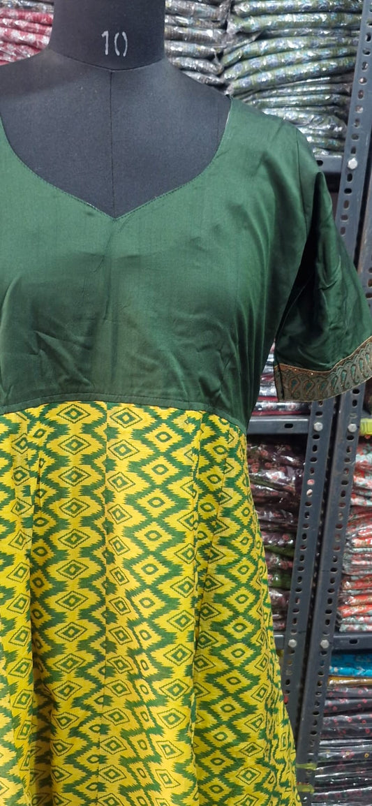 Yellow and Green Anarkali