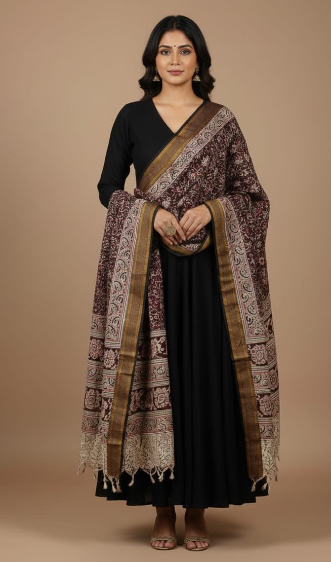 The Elegance of black with Kalamkari