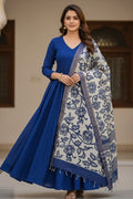 The Classic Royal blue with Kalamkari