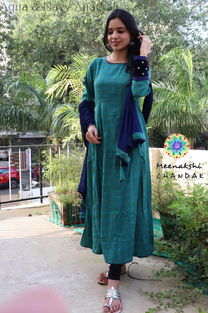 Aqua & Anavy Anarkali Limited Edition