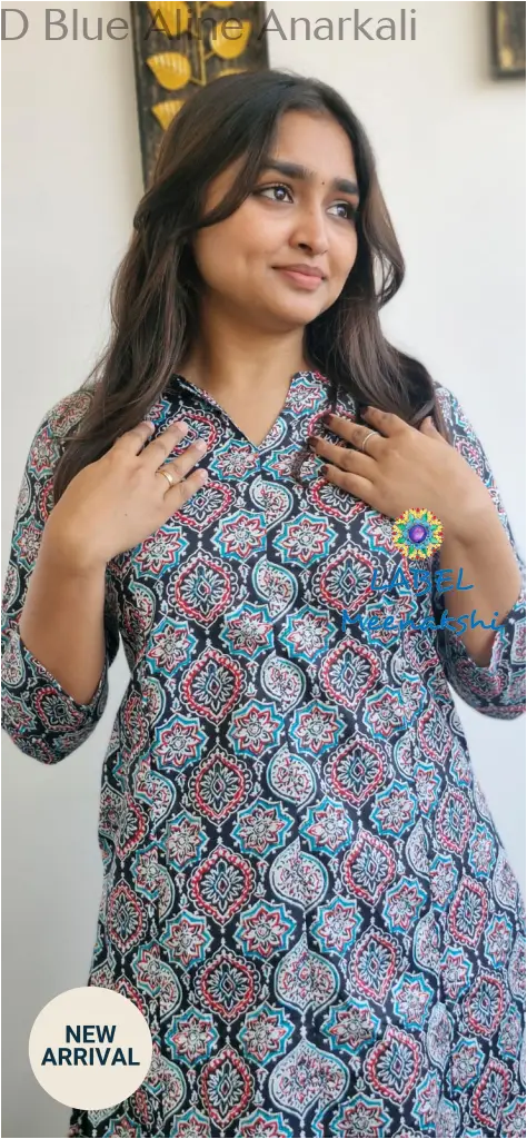 Dark navy Aline anarkali kurta KURTAS