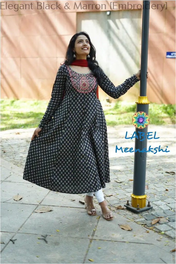 Elegant Black & Marron [Embroidery] SET T&D