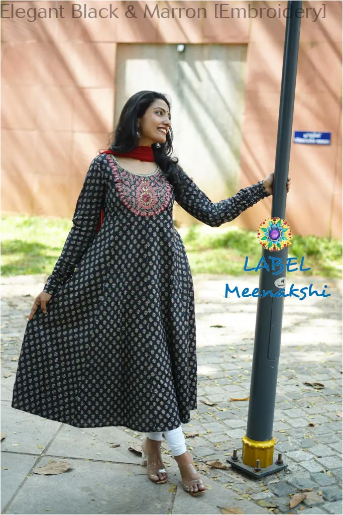 Elegant Black & Marron [Embroidery] SET T&D