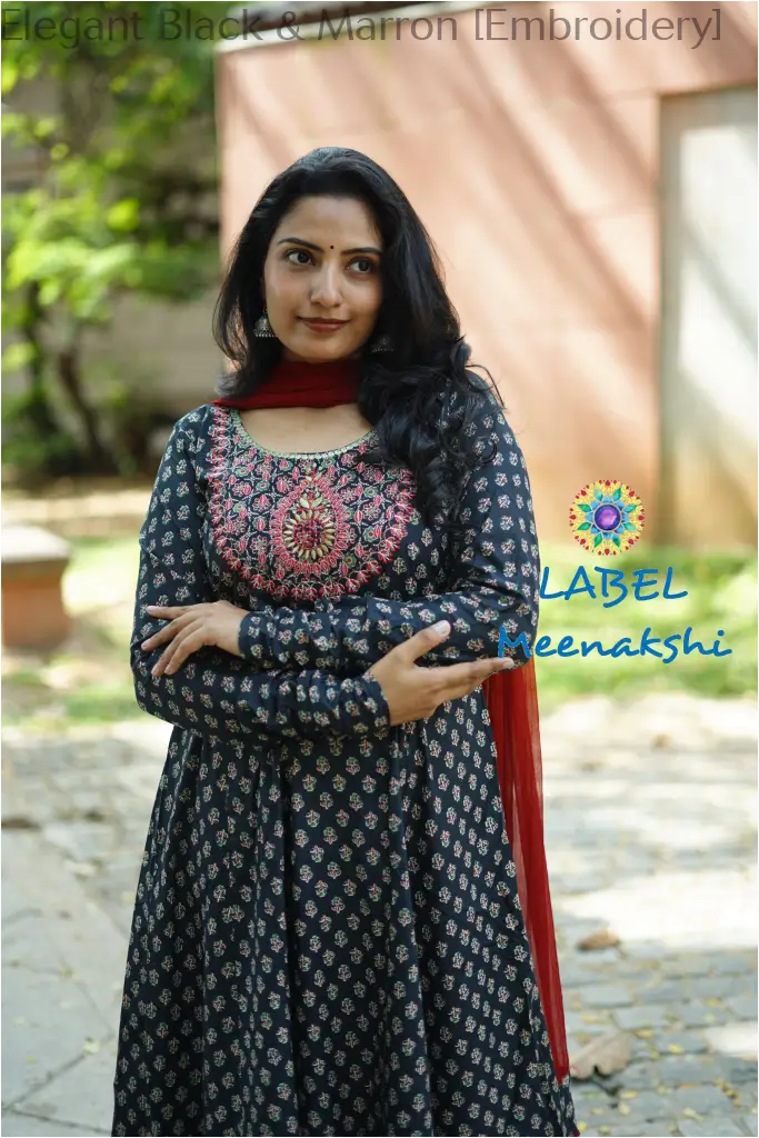 Elegant Black & Marron [Embroidery] SET T&D