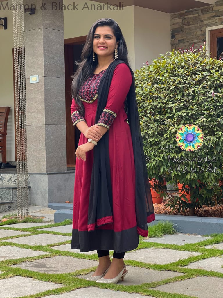 Marron & Black Anarkali Sets