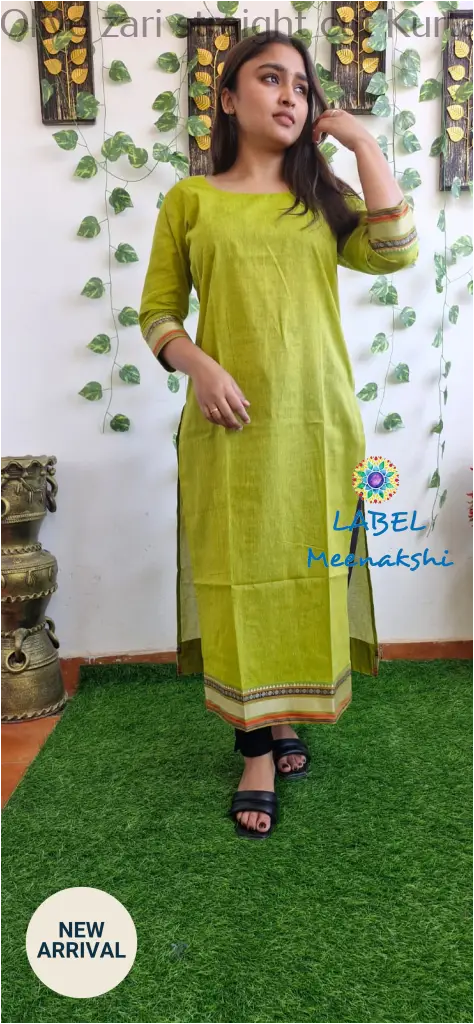 Olive zari straight cut kurta KURTAS