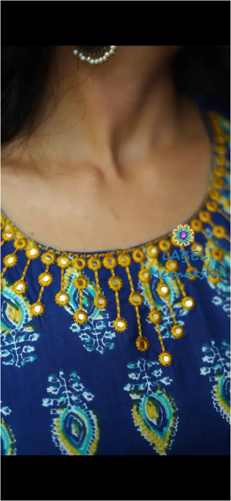 Royal Blue self Anarkali [Embroidery] SET T&D