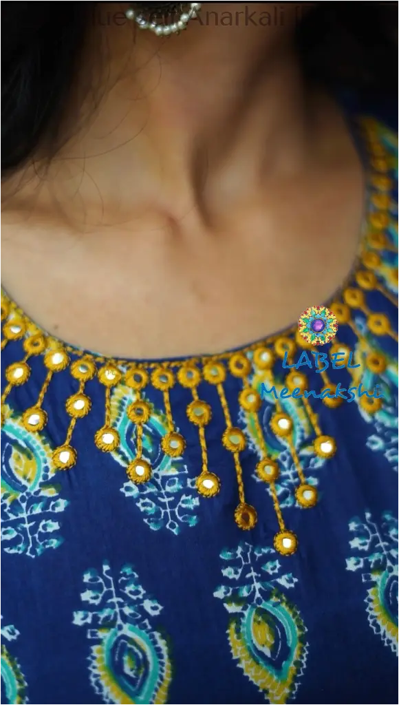 Royal Blue self Anarkali [Embroidery] Small SET T&D
